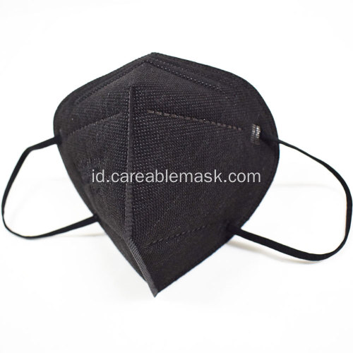 FFP2 Filtering Half Mask Dilipat-Datar CE Disetujui Warna Hitam